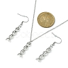 DNA Double Helix Alloy Pendant Necklaces & Danhle Earrings Jewelry Sets SJEW-JS01279-3