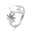 201 Stainless Steel Sun & Ice Cream Adjustable Ring for Women RJEW-F131-02P-1