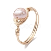 Nuggets Natural Cultured Freshwater Pearl Finger Rings RJEW-JR00697-02-4