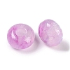 Resin European Beads with Glitter Powder RESI-F055-07C-2