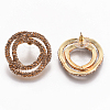 Brass Polymer Clay Rhinestone Stud Earrings EJEW-K075-D01-2
