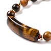 Natural Tiger Eye Braided Bead Bracelets for Women Men BJEW-JB08930-03-4