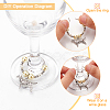 24Pcs 12 Style Tibetan Style Alloy Pendant Wine Glass Charms with Brass Hoop Earring Findings AJEW-AB00059-3