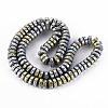 Electroplated Natural Lava Rock Beads Strands X-G-T114-69H-2
