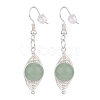 Round Natural Stone Braided Dangle Earrings EJEW-JE04844-3
