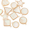 12Pcs 6 Styles Natural Shell Pendants BSHE-TA0002-06-2