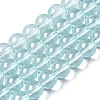 Transparent Spray Painted Glass Bead Strands X-DGLA-R050-8mm-04-1