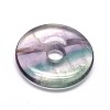 Donut/Pi Disc Natural Fluorite Pendants G-O106-01-2