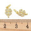 Rack Plating Brass Micro Pave Clear Cubic Zirconia Charms KK-Q814-08G-3