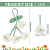 2Pcs Crochet Lily of The Valley Polyester Car Hanging Pendant HJEW-FG0001-14A-2