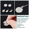 Unicraftale 50Pcs 5 Style 316 Surgical Stainless Steel Brooch Base Settings STAS-UN0053-58-5