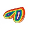 Rainbow Color Printed Acrylic Pendants OACR-B006-01C-3