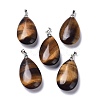 Natural Tiger Eye Pendants G-D084-01P-B08-1