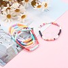 Handmade Polymer Clay Heishi Beaded Stretch Bracelets Sets BJEW-JB06146-5