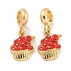 Rack Plating Alloy Enamel Cake European Dangle Charms FIND-B034-44G-1