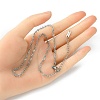 304 Stainless Steel Singapore Chain Necklace for Men Women NJEW-YW0001-11-4
