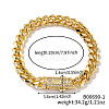 Luxurious Classic Brass Clear Cubic Zirconia Curb Bracelets for Women CS9199-1-1