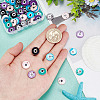 ARRICRAFT 80Pcs 5 Colors Printed Freshwater Shell Charms SHEL-AR0001-12-3