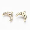 Brass Micro Pave Clear Cubic Zirconia Charms X-RJEW-T063-67G-NF-2