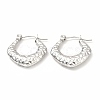 Non-Tarnish 304 Stainless Steel Chunky Rhombus Hoop Earrings for Women EJEW-F283-04P-1