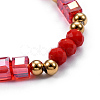 Glass Beads Stretch Bracelets BJEW-L640-04G-3