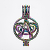 Plated Alloy Bead Cage Pendants PALLOY-S119-013-1