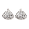 Brass Micro Pave Clear Cubic Zirconia Charms KK-C054-05P-1