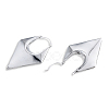 Brass Chunky Rhombus Hoop Earrings for Women EJEW-N011-82P-3