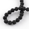 Dyed Natural Lava Rock Gemstone Round Bead Strands G-R293-06-2