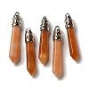 Natural Red Aventurine Pointed Big Pendants G-Z055-01P-10-1