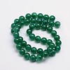 Round Natural Green Onyx Agate Bead Strands G-L419-82-2