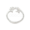 Dinosaur Skeleton Brass Open Cuff Ring for Women RJEW-A040-02P-3