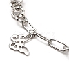 304 Stainless Steel Charm Bracelet with Link Chains for Women BJEW-C0025-06-4