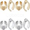 Unicraftale 4Pcs 2 Colors 304 Stainless Steel Open Cuff Ring Findings STAS-UN0038-04-1