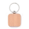 Natural Wood Keychain HJEW-P008-05-1