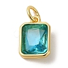 Brass Micro Pave Sky Blue Cubic Zirconia Pendants KK-R162-074G-1