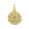 Brass Micro Pave Clear Cubic Zirconia Charms ZIRC-F132-28G-1