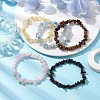 12 Constellation Natural Mixed Gemstone Chip Beaded Stretch Bracelets Sets for Women Men BJEW-JB10264-08-5