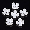 4-Petal ABS Plastic Imitation Pearl Bead Caps OACR-S020-19-2