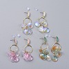 Glass Cluster Beads Dangle Ear Studs EJEW-JE03921-1