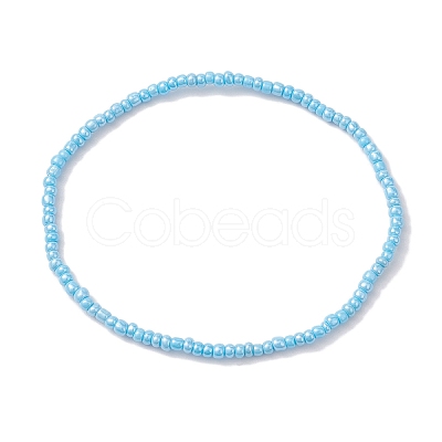 7Pcs Glass Seed Bead Anklets AJEW-AN00580-1