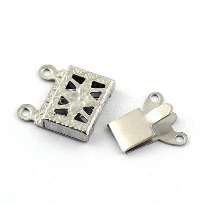 Tarnish Resistant 304 Stainless Steel Box Clasps STAS-Q194-27-1