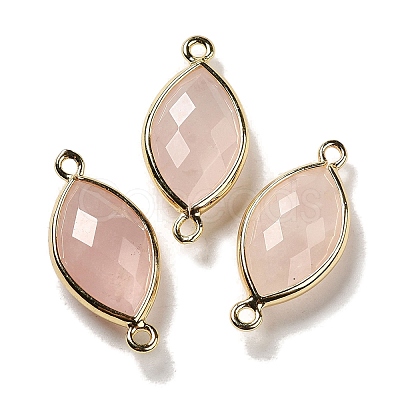 Natural Rose Quartz Faceted Connector Charms G-K347-03G-13-1