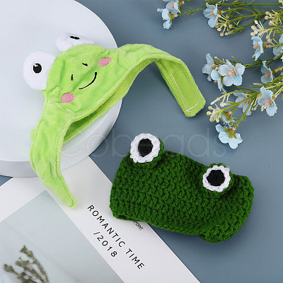 CHGCRAFT 2Pcs 2 Style Acrylic Fiber Crochet Pet Headwear AJEW-CA0003-87-1