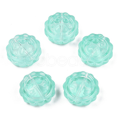 Transparent Spray Painted Glass Beads GLAA-N035-037-C02-1