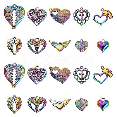 20Pcs 10 Styles Plated Alloy Pendants PALLOY-CJ0002-17-1