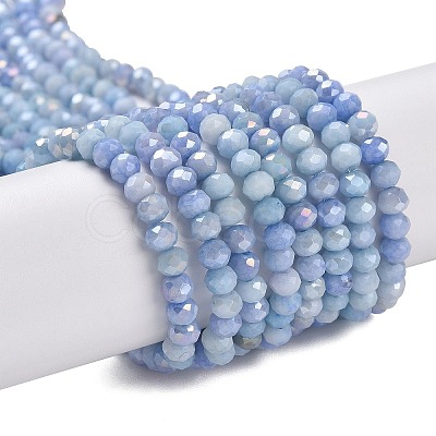 Faceted Electroplated Glass Beads Strands GLAA-C023-02-C16-1