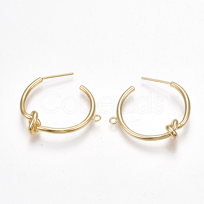 Brass Stud Earring Findings KK-S350-017G-1