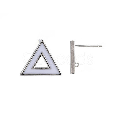 Brass with Enamel Stud Earring Findings KK-S356-673P-NF-1