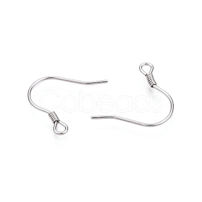 Anti-Tarnish Rhodium Plated 925 Sterling Silver Earring Hooks STER-N016-30P-1